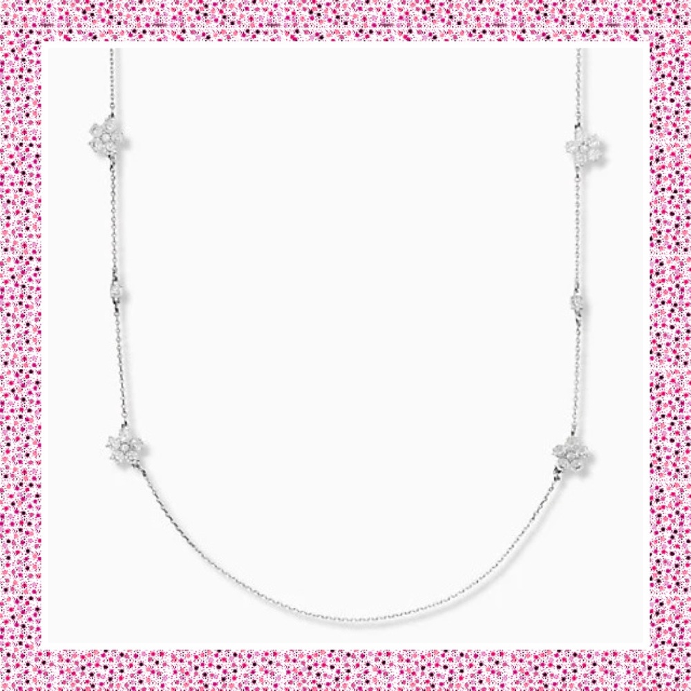 Take 40% Off Kate Spade ♠️ “Gleaming Gardenia Scatter” Silver Necklace NWTs